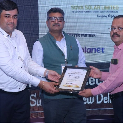 HFM Solar awarded Iconic Distributed Project of the Year for Delhi Metro at EQ RE Investec and Suryacon in New Delhi