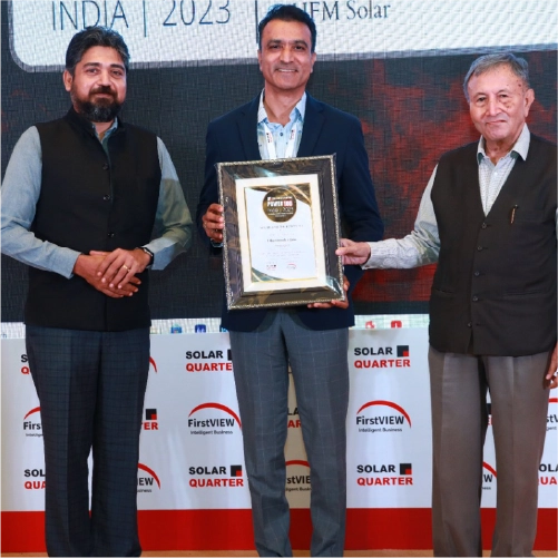 HFM Solar selected as a winner in the category 'Project Developer of the Year RESCO Model' at the event 'Distributed Solar Leadership Awards 2023 - New Delhi'