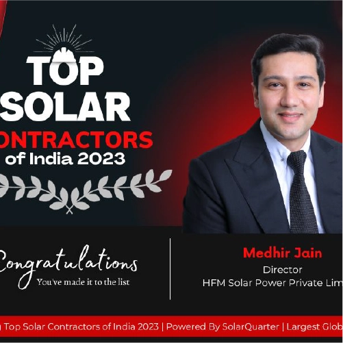 Our Director Selected as one of the Top Solar Contractors of India 2023