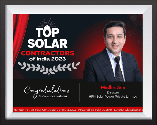 Our Director Selected As One Of The Top Solar Contractors Of India 2023