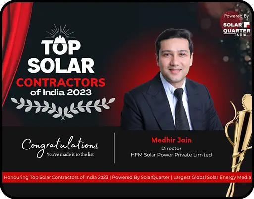 Mr. Medhir Jain, Top Solar Contractors of India, 2023